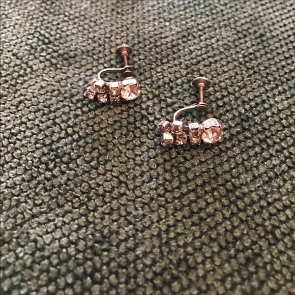 Vintage Rhinestone Necklace and Earrings Set EC - Picture 6 of 8